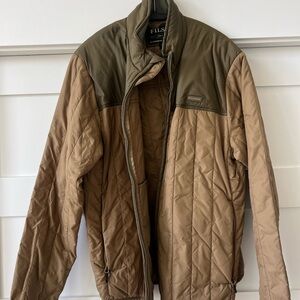 Filson Men's Two-Tone Quilted Puffer Jacket - Tan and Olive